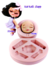 Molde de Silicone - Kit Boneca Doll Kell Sleep Cabelos ao Vento Olhos Fechados Biscuit