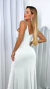 Vestido Longo Branco Alças De Brilho Com Fenda E Detalhe Na Cintura Vivi - ♡ Atelie Danieli Jeniffer |  Vestidos de Festa