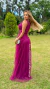 Vestido Mel Fúcsia Longo Alça Única Com Babado Vertical - ♡ Atelie Danieli Jeniffer |  Vestidos de Festa