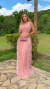 Vestido Mel Rose Longo Alça Única Com Babado Vertical - loja online
