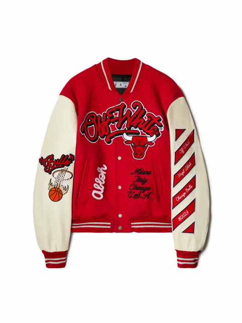 Jaqueta OFF-WHITE C/O Chicago Bulls Varsity Red/Cream