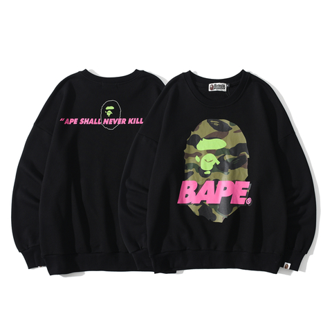 Moletom careca BAPE Black Green Pink
