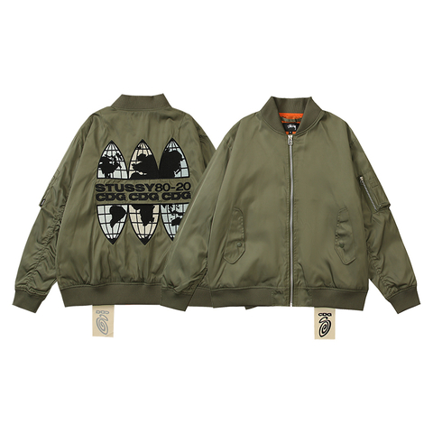 Jaqueta Come Des Garcons x Stussy 40th Anniversary Olive Green ‘Alpha Bet’