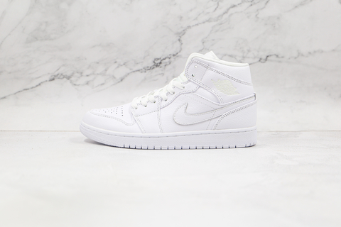 Jordan 1 Mid Triple White