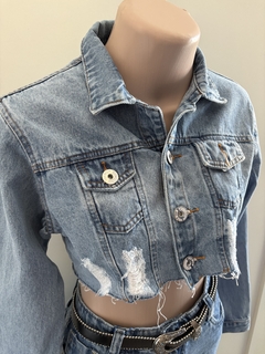 Jaqueta curta Destroyed - comprar online