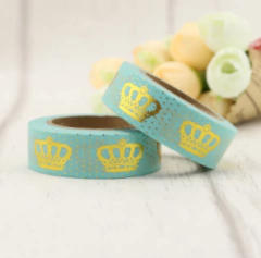 Washi tape - verde menta gold foil