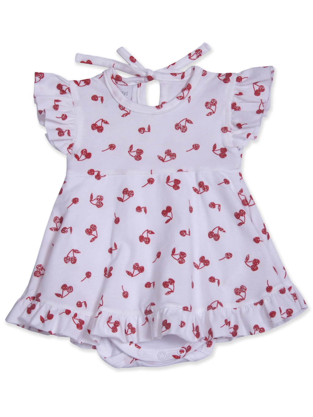 Body Vestido Cerezas Con Brillos Marca Anchus T 3 A 18 Meses
