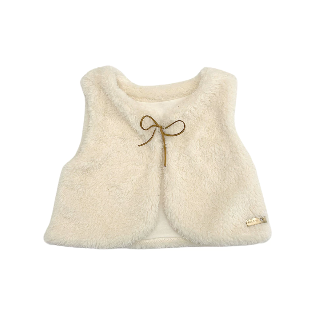 Chaleco Bebe Nena Piel Con Cordón Pilim T 12 A 36 Meses