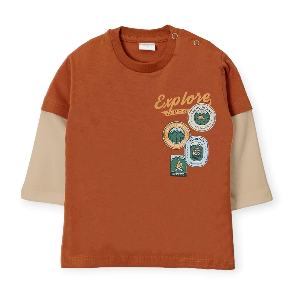 Remera Bebe Varon Con Bajomanga Gepetto T 12 A 48 Meses