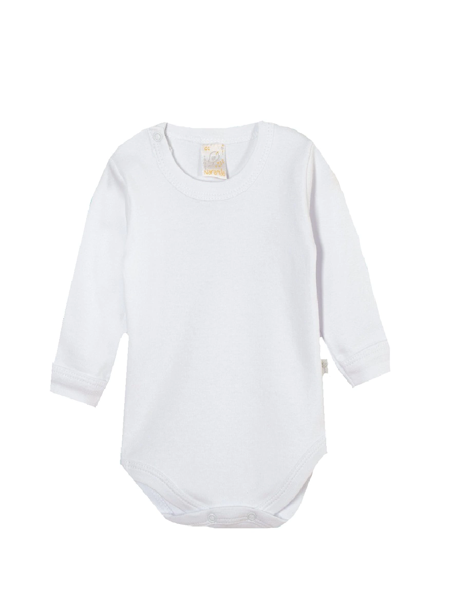 Body Manga Larga Linea Blanco Naranjo