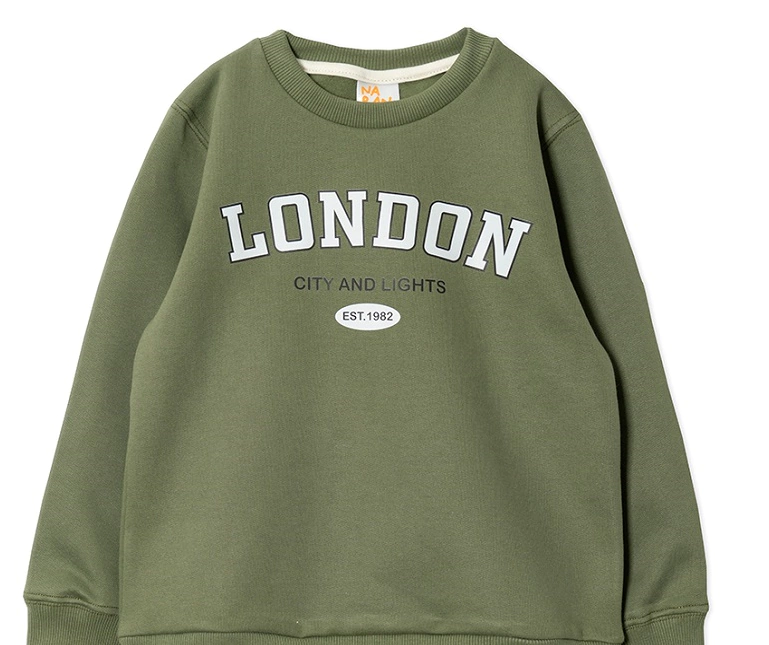 Buzo Varon De Frisa Estampado London Naranjo