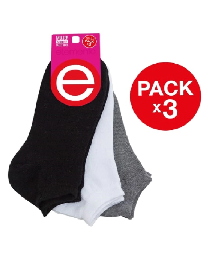 Medias Nene Pack X 3 Algodón Elemento 1 A 6 Años
