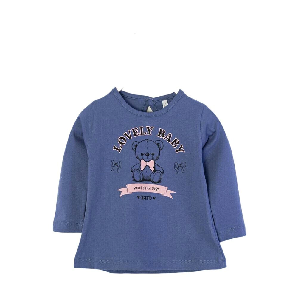 Remera Beba Nena Estampa Oso Manga Larga Gepetto T 12 A 48 M
