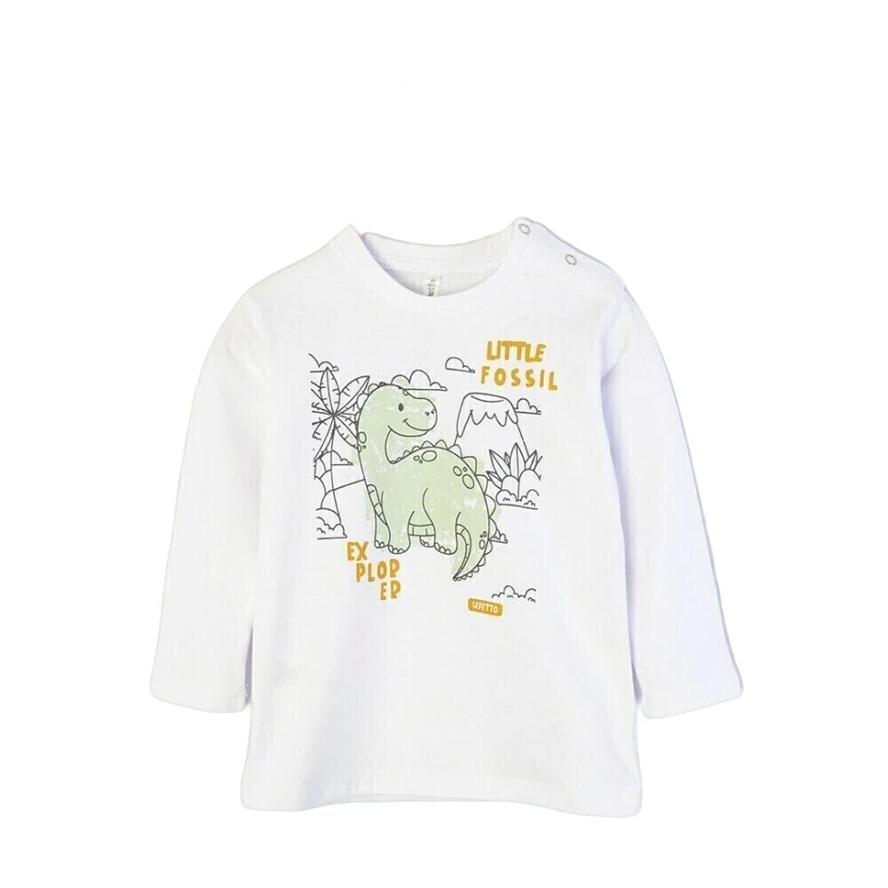 Remera Bebe Nene Manga Larga Estampa Dinos 12 A 48 Mese