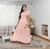 Vestido Longo Cristal. Rosa Floral pequeno