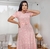Vestido Longo Cristal. Rosa Floral pequeno - loja online