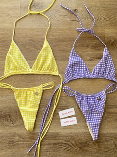 Bikini triángulo cuadrillé - comprar online