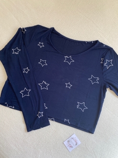 REMERA CROP LUZ ESTAMPADA MANGA LARGA
