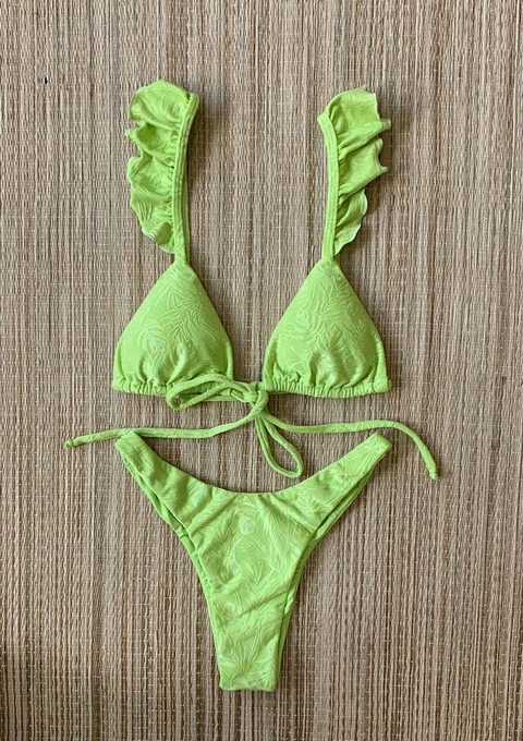 BIQUÍNI CORTININHA BABADO VERDE CÍTRICO
