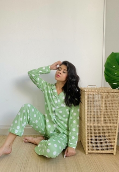 PIJAMA DE BOLINHA VERDE PISTACHE na internet