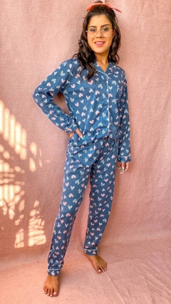 PIJAMA CORAÇÃO AZUL - Rosa Chic Beachwear