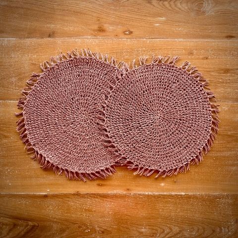 Jogo Americano 2pçs Folk Fibra de Papel Nude Ø 38cm