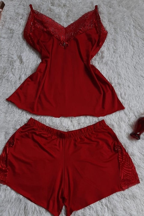 SHORT DOLL EM LIGANETE LISA COM DETALHE EM RENDA - comprar online