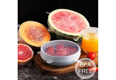 Set x6 tapas de silicona redondas