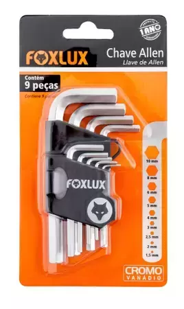 JOGO CHAVE ALLEN FOXLUX 9 PEÇAS 1,5 A10MM