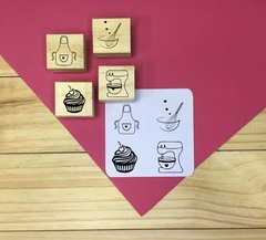 KIT MINI CARIMBOS CONFEITARIA 3X3 CM