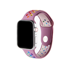 PULSEIRA APPLE WATCH 42/44MM - SILICONE SPORT LILAS ARCO-IRIS na internet