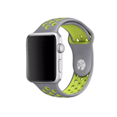 PULSEIRA APPLE WATCH 42/44MM - SILICONE SPORT CINZA E AMARELO CANARIO