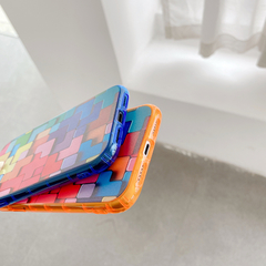 IPHONE 11 PRO MAX - CAPA SILICONE BLOCOS - BORDA AZUL na internet