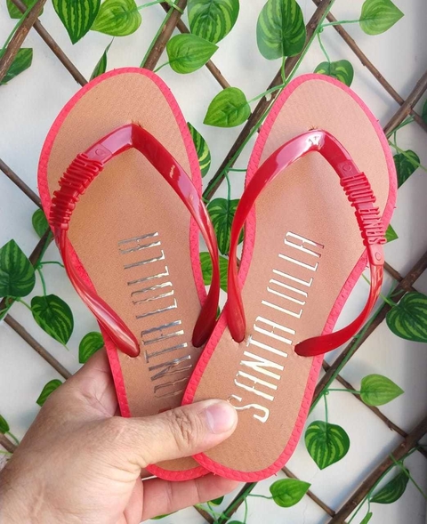 Chinelo Feminino Adulto - Santa Lolla - Laser 001 - Vermelho