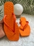 Chinelo Feminino Adulto - Schutz Bico Quadrado Alto-relevo - Laranja