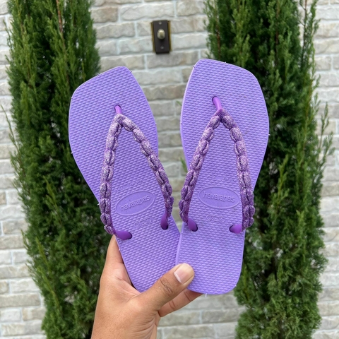 Chinelo Feminino Adulto - Havaianas Búzios Glitter - Lilás