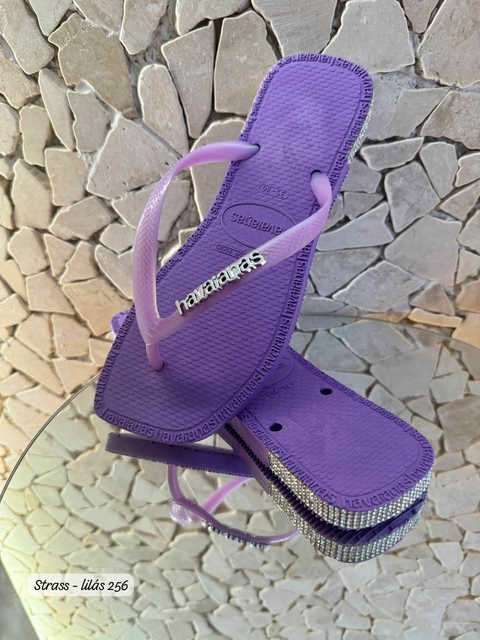 Chinelo Feminino Adulto Havaianas - Rubber Strass - Lilás