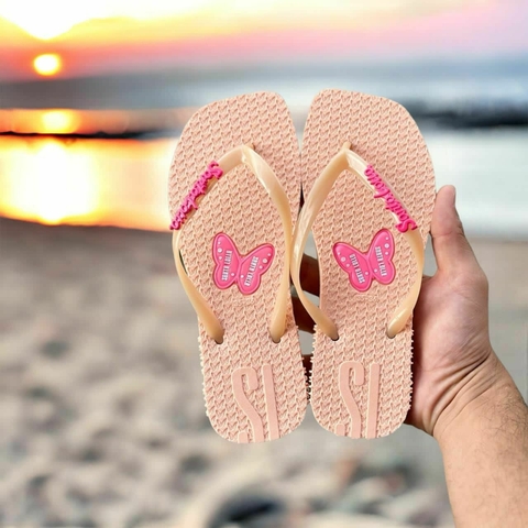 Chinelo Feminino Adulto - Santa Lolla Borboletinha - Rosé