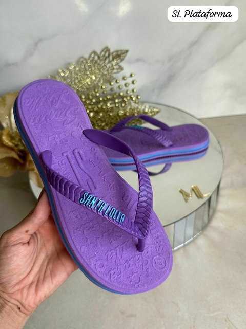 Chinelo Feminino Adulto - Santa Lolla Plataforma - Lilás