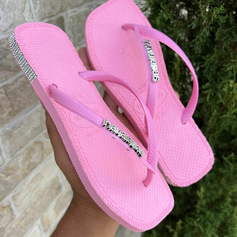 Chinelo Feminino Adulto Havaianas - Rubber Strass - Rosa BB - comprar online