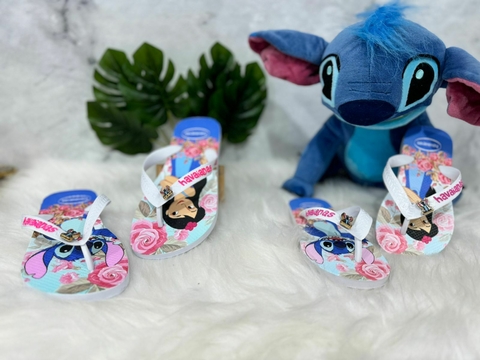 Chinelo Feminino Adulto Havaianas Tira Grossa - Stitch 0002