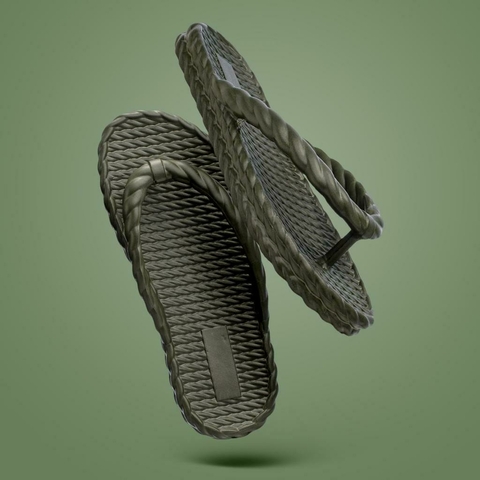 Chinelo Feminino Adulto Brizza 2 Tranças EVA Nuvem - Verde Militar