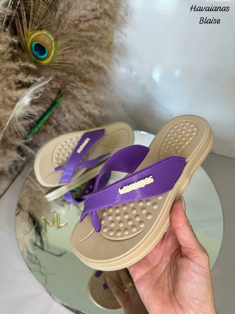 Chinelo Feminino Adulto - Santa Lolla Piave - Bege/Lilas