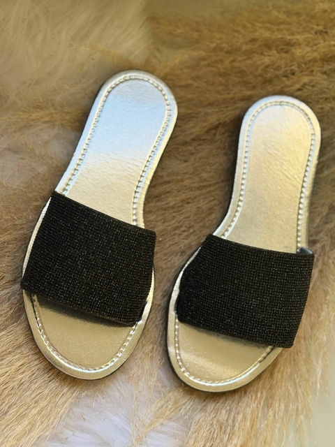 Slide Feminino Adulto Pala Brilhar - Preta - comprar online