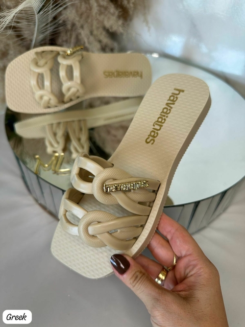 Slide Feminino Adulto Havaianas Greek - Nude - comprar online
