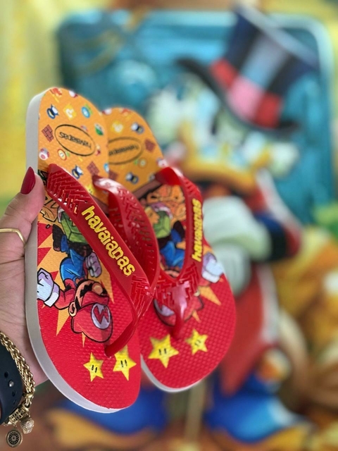 Chinelo Infantojuvenil Masculino Havaianas Tira Larga - Super Mário 002 - comprar online
