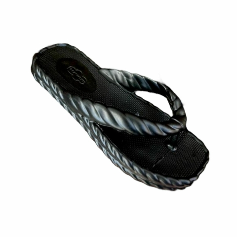 Chinelo Feminino Adulto Marrocos 2 Tranças Bico Quadrado EVA Nuvem - Preto - comprar online