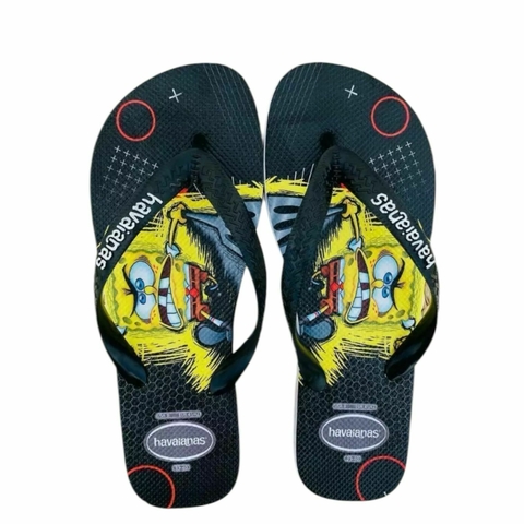 Chinelo Masculino Adulto Havaianas - Bob Esponja Fundo Preto - comprar online