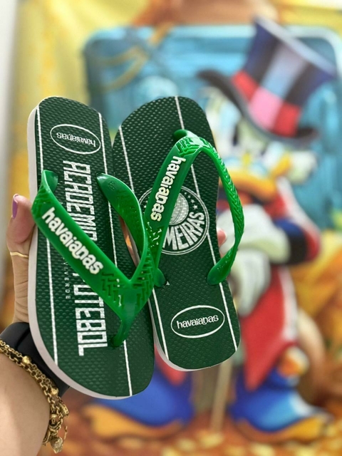 Chinelo Infantojuvenil Masculino Havaianas Tira Larga - Time Palmeiras - comprar online