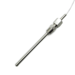 _ Sensor PT100 B - Haste Inox 6x100mm - Bucim ajustável 1/4 x 18 NPT - Cabo Teflon c/ capa 3x26 AWG 3000 mm - comprar online